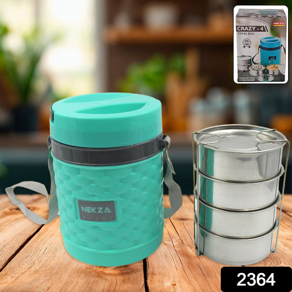 Double Wall Insulated Tiffin with Handle (1 Pc): Stackable, Hot Food Container